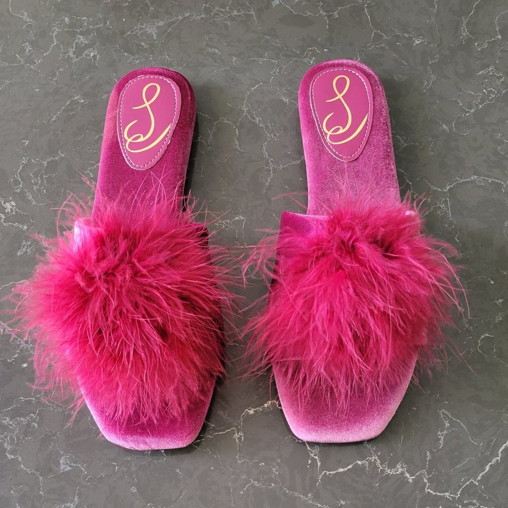 (SOLD) $89 *NEW* SAM EDELMAN Feather Slipper - Picture 10 of 11